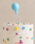 Gâteau Ballon de Batida - gâteau blanc pour enfants avec un ballon bleu