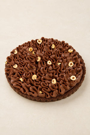 Tarta gianduja Batida - kakaowe kruche ciasto, chrupiąca feuilletine orzechowa, ganache i krem gianduja