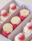 Meringues et choux de Batida - meringue rose poudré à la grenade et chou à la crème mascarpone et aux framboises