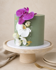 Gâteau Orchidée de Batida - gâteau élégant vert doux aux touches dorées